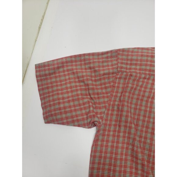 Puritan Men's Button Up Short Sleeve Red/Blue Plaid Shirt Size X-Large Tall - Picture 12 of 16